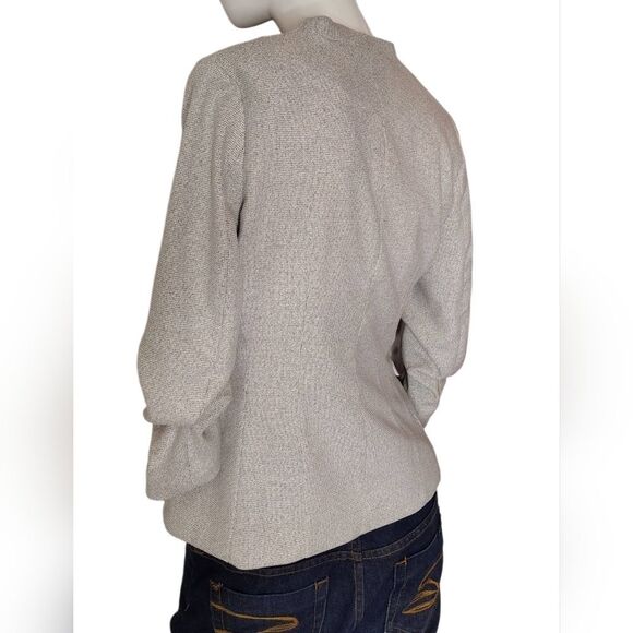 H&M Light Gray Women's Blazer Size Xsmall 3/4 Scrunch Sleeve - Picture 14 of 16